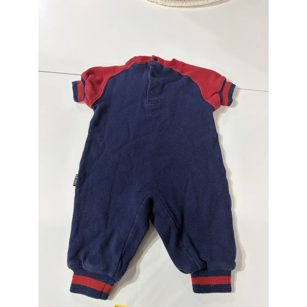 Vintage 90’s Eddie Bauer Blue Red Cotton One-Piece Romper 3-6 Months